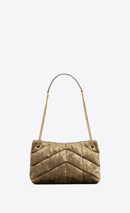 SMALL PUFFER IN QUILTED SHINY VELVET